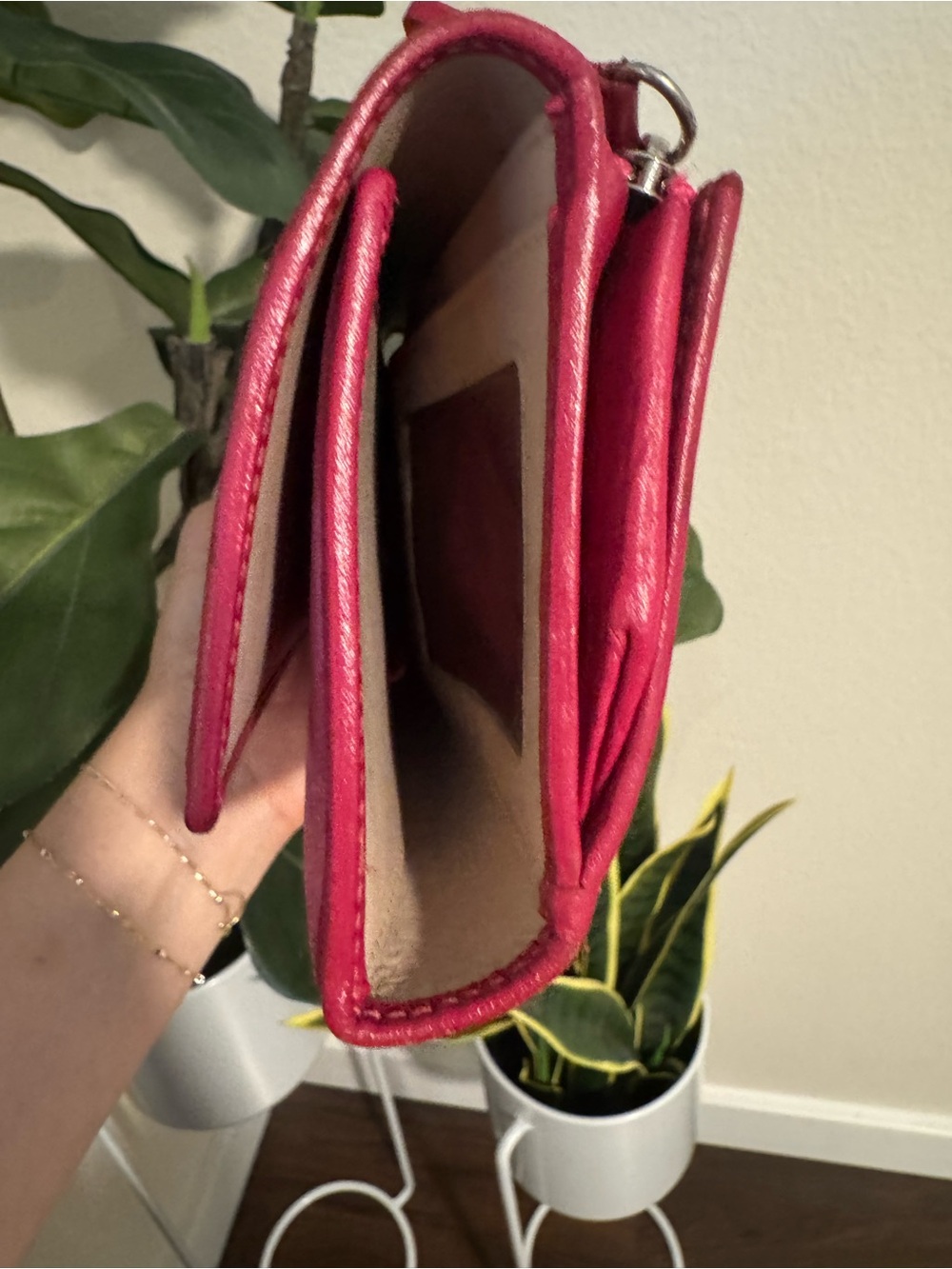 Coach - Fuchsia Pink - Signature Monogram Jacquard - Trifold Wallet - Picture 3 of 8